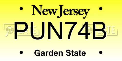 PUN74B New Jersey License Plate