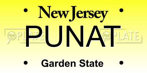 PUNAT New Jersey License Plate