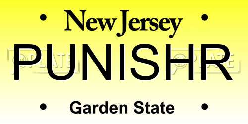 PUNISHR New Jersey License Plate