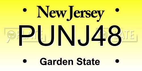 PUNJ48 New Jersey License Plate