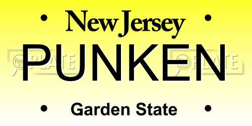 PUNKEN New Jersey License Plate
