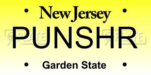 PUNSHR New Jersey License Plate