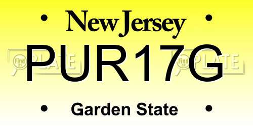 PUR17G New Jersey License Plate