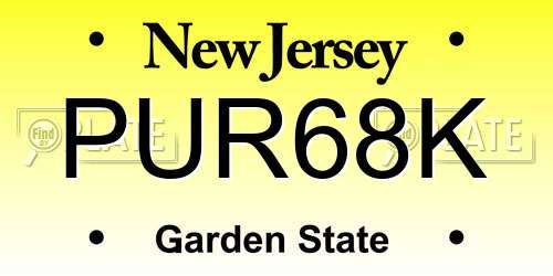 PUR68K New Jersey License Plate