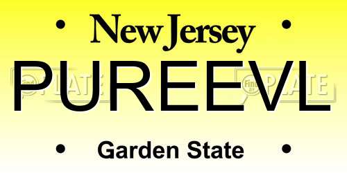 PUREEVL New Jersey License Plate