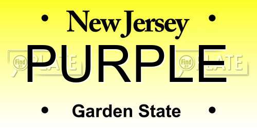 PURPLE New Jersey License Plate