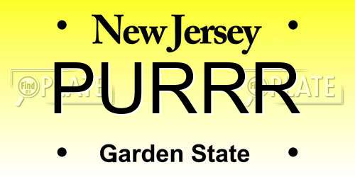 PURRR New Jersey License Plate