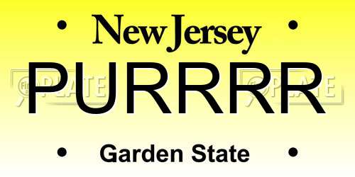 PURRRR New Jersey License Plate
