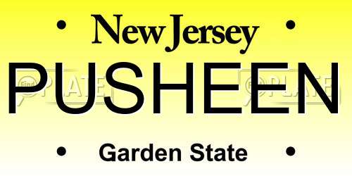 PUSHEEN New Jersey License Plate