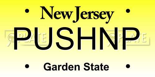 PUSHNP New Jersey License Plate