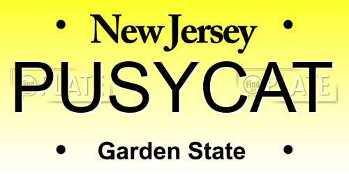 PUSYCAT New Jersey License Plate