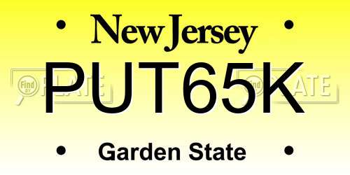 PUT65K New Jersey License Plate