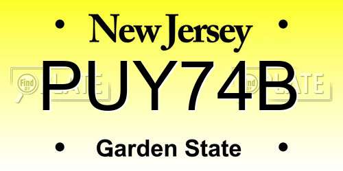 PUY74B New Jersey License Plate