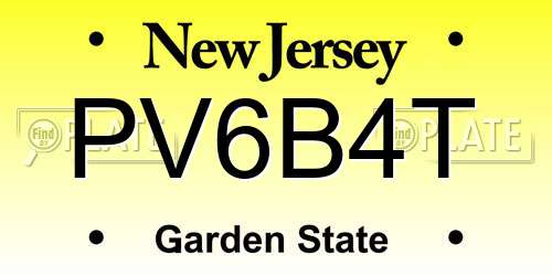 PV6B4T New Jersey License Plate