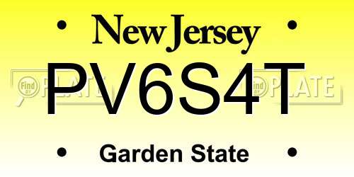 PV6S4T New Jersey License Plate