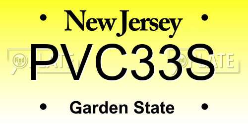 PVC33S New Jersey License Plate