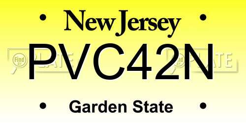 PVC42N New Jersey License Plate