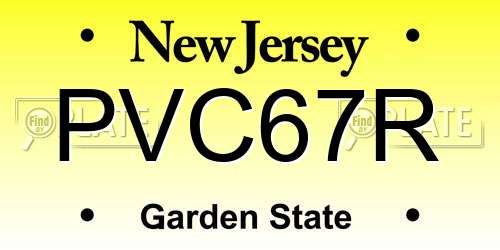 PVC67R New Jersey License Plate