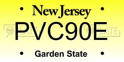 PVC90E New Jersey License Plate