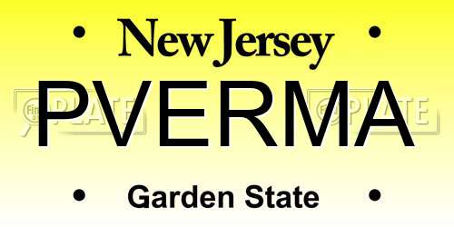 PVERMA New Jersey License Plate