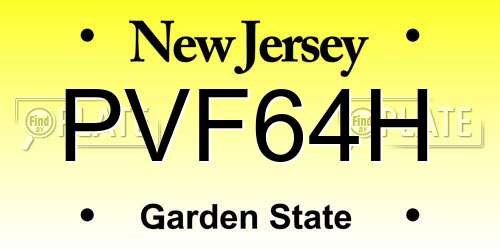 PVF64H New Jersey License Plate