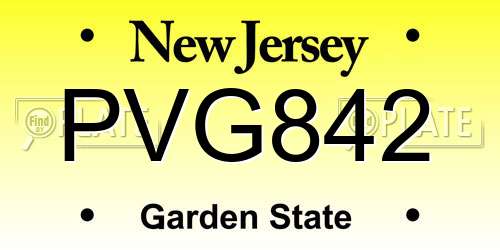 PVG842 New Jersey License Plate