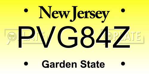 PVG84Z New Jersey License Plate