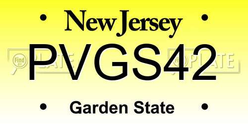 PVGS42 New Jersey License Plate
