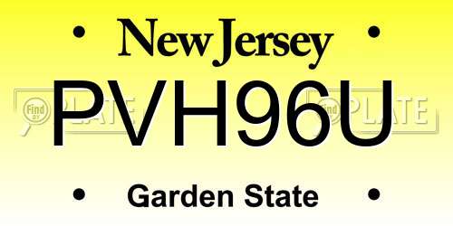 PVH96U New Jersey License Plate