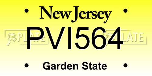 PVI564 New Jersey License Plate