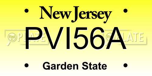 PVI56A New Jersey License Plate