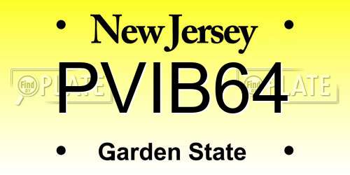 PVIB64 New Jersey License Plate