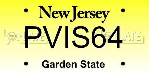 PVIS64 New Jersey License Plate