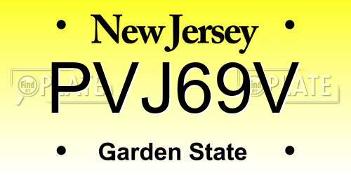 PVJ69V New Jersey License Plate