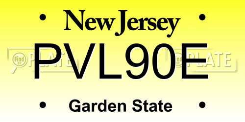 PVL90E New Jersey License Plate