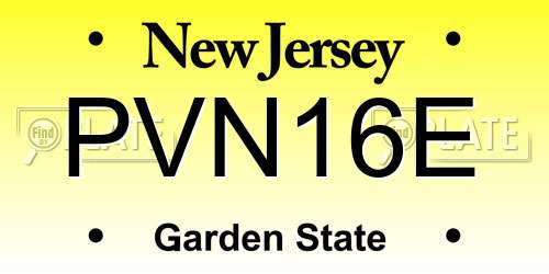 PVN16E New Jersey License Plate