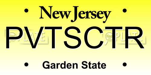 PVTSCTR New Jersey License Plate