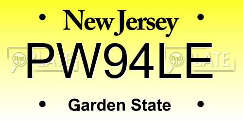 PW94LE New Jersey License Plate