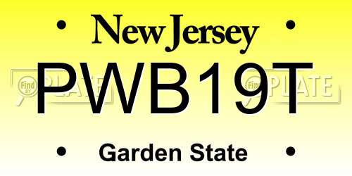 PWB19T New Jersey License Plate