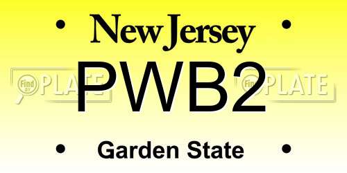 PWB2 New Jersey License Plate