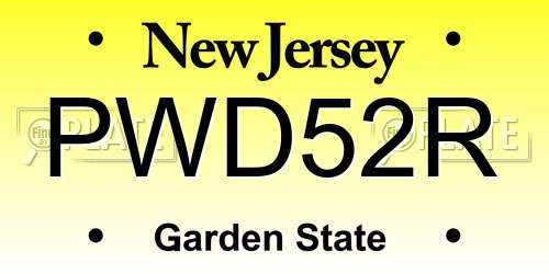 PWD52R New Jersey License Plate