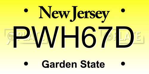 PWH67D New Jersey License Plate