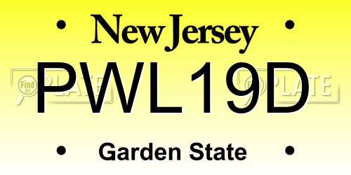 PWL19D New Jersey License Plate