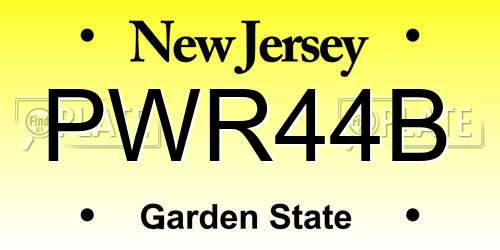 PWR44B New Jersey License Plate