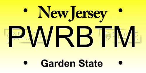 PWRBTM New Jersey License Plate