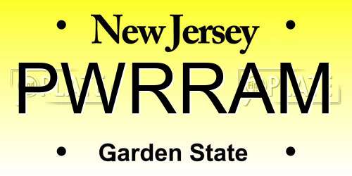 PWRRAM New Jersey License Plate