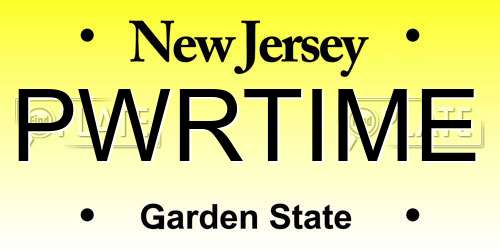 PWRTIME New Jersey License Plate