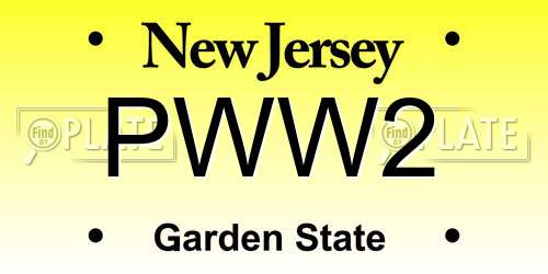 PWW2 New Jersey License Plate