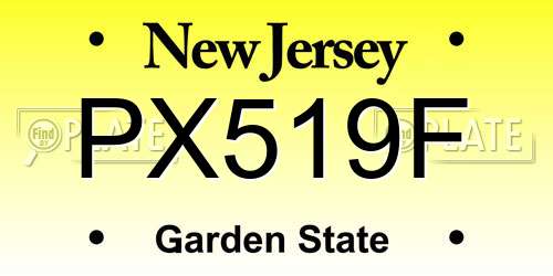 PX519F New Jersey License Plate