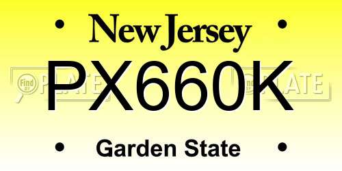 PX660K New Jersey License Plate